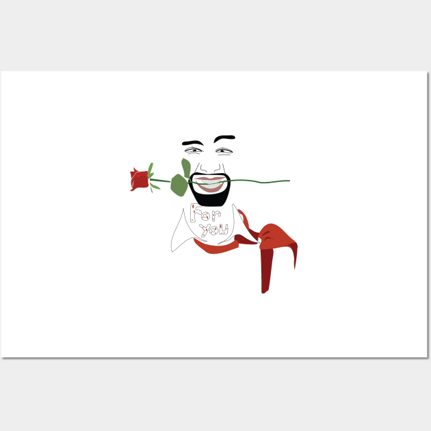 A Rose for You: A Bold Line Art Portrait Wall Art by fraga-ro